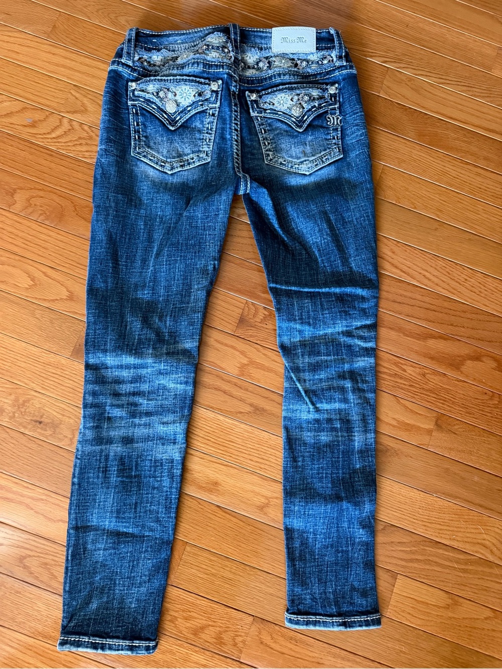 Miss Me Dark Blue Embellished Slim Jeans
